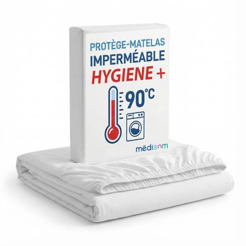 Protège-matelas 140x190 Cm 100% Imperméable - Forme Drap Housse - Lavable à 90°c -
