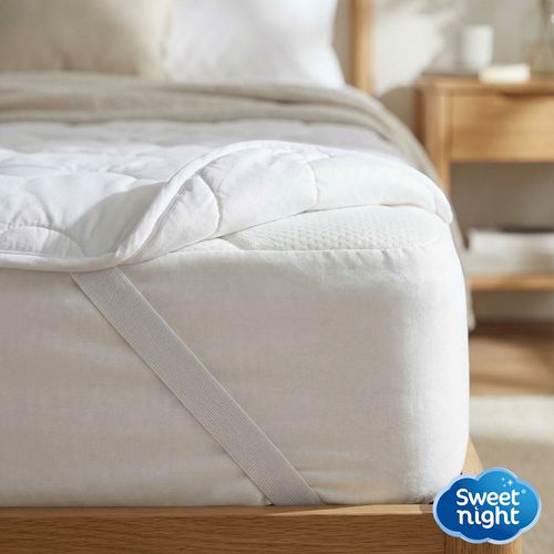 Surmatelas 90x200 Cm - Protege Matelas Impermeable - 4 Coins Elastiques - Traitement Anti-acarien