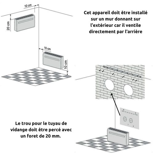 Climatiseur Connecté Monobloc 10000 Btu - 2,93kw - 36 M² - Inverter Réversible Blanc - Classe A