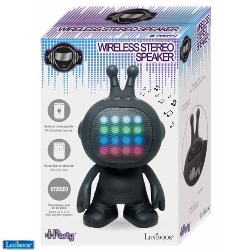 Enceintes Bluetooth Stereo En Forme De Robot Avec Effets Lumineux, Finition Rubber