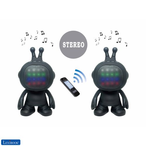 Enceintes Bluetooth Stereo En Forme De Robot Avec Effets Lumineux, Finition Rubber