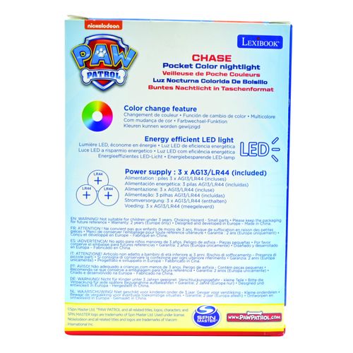 Veilleuse En 3d Avec Variation De Couleurs Pat Patrouille Chase