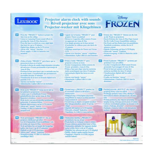 Réveil Projecteur Reine Des Neiges Avec Anna Et Elsa En 3d