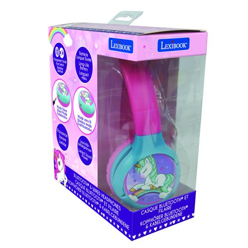 Casque 2 En 1 Licorne Bluetooth Et Filaire Avec Limitation De Son
