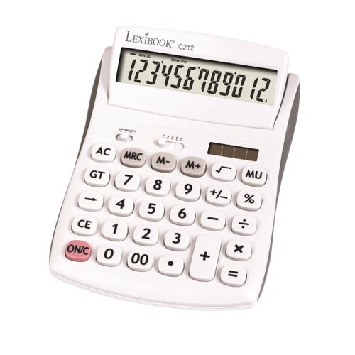 Calculatrice De Bureau 12 Chiffres Avec Écran À Angle Ajustable Et Finition Rubber - C212