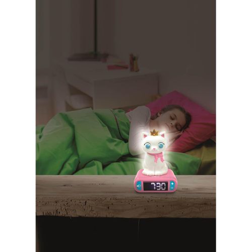 Réveil Avec Veilleuse Lumineuse Chat En 3d