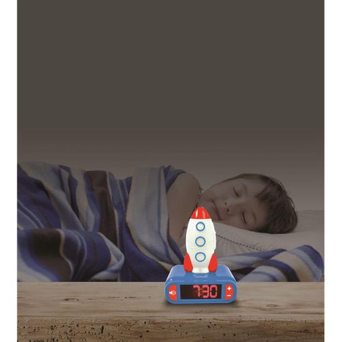 Réveil Avec Veilleuse Fusée En 3d