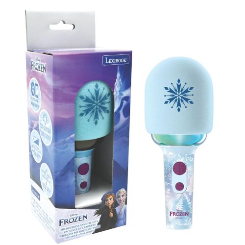 Karaoke Microphone Bluetooth/sans Fil La Reine Des Neiges Avec Effets Sonores Et Lumineux