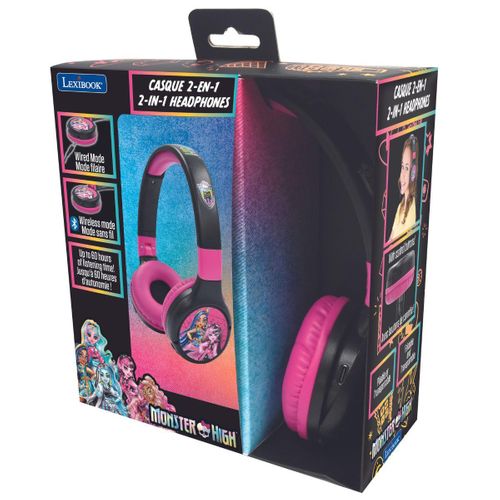 Casque 2 En 1 Monster High Bluetooth Et Filaire Avec Limitation De Son