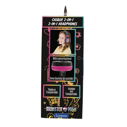 Casque 2 En 1 Monster High Bluetooth Et Filaire Avec Limitation De Son