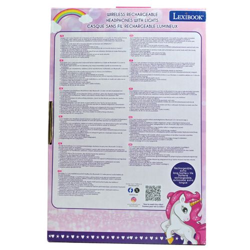 Casque Lumineux Pliable Bluetooth Et Filaire Licorne Avec Limitation Du Volume