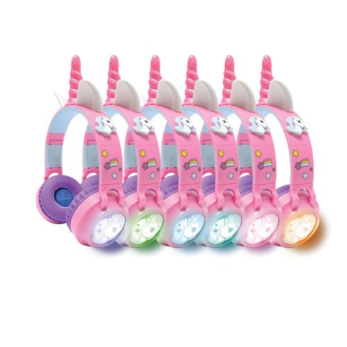Casque Lumineux Pliable Bluetooth Et Filaire Licorne Avec Limitation Du Volume