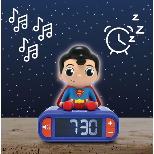 Réveil Avec Veilleuse Superman En 3d