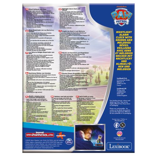 Radio réveil Pat'Patrouille LEXIBOOK RL800PA2