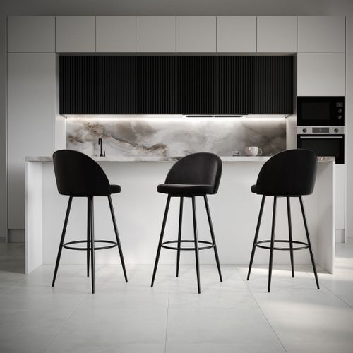 Lot De 2 Chaises De Bar En Velours L52 Cm