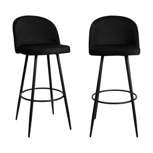 Lot De 2 Chaises De Bar En Velours L52 Cm