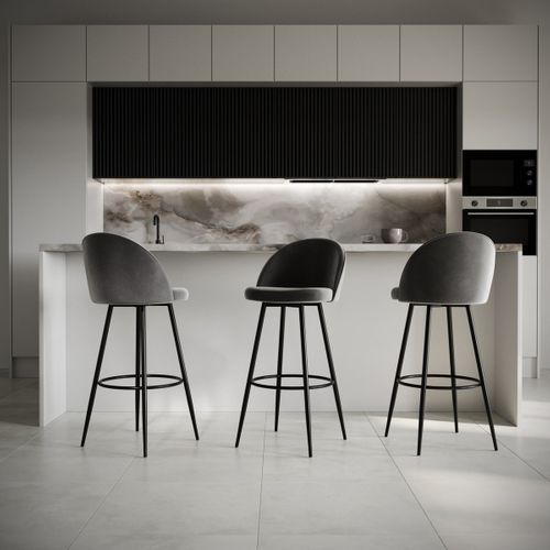 Lot De 2 Chaises De Bar En Velours L52 Cm