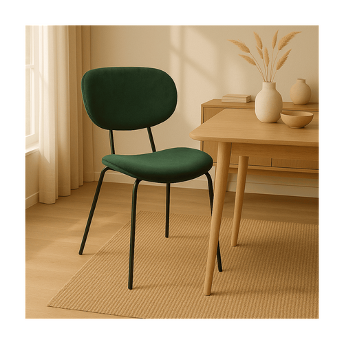 Lot De 2 Chaises De Séjour En Velours Vert Émeraude L57 Cm