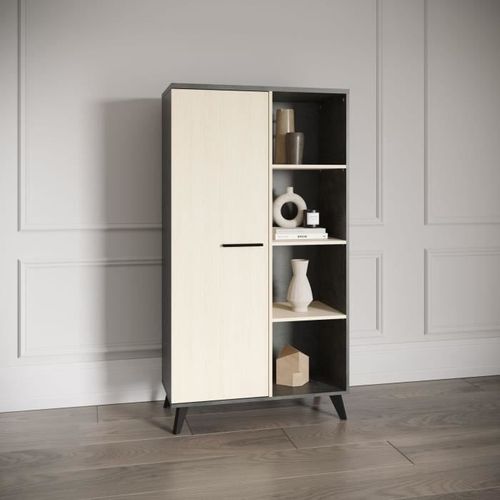 Ensemble Salon - Banc TV, Table Basse, Buffet Haut - Kent - Chêne De Fil / Sidewalk