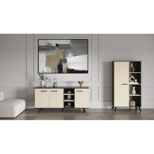 Ensemble Salon - Enfilade, Buffet Haut, Table Basse - Kent- Chêne De Fil / Sidewalk