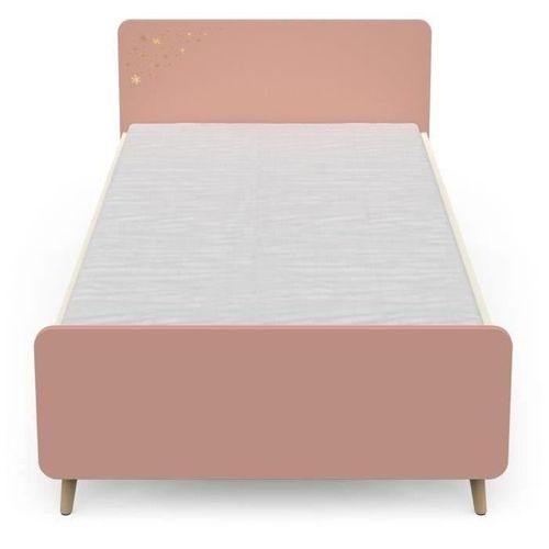 Chambre Complete Enfant - Suzie - Lit 90 X 190 Cm / Chevet / Bureau - Chene / Abricot -