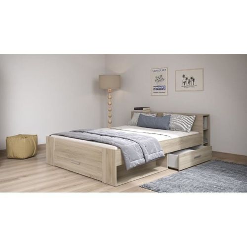 Lit Adulte 160 X 200 Cm - Chene Kronberg - Oxygene