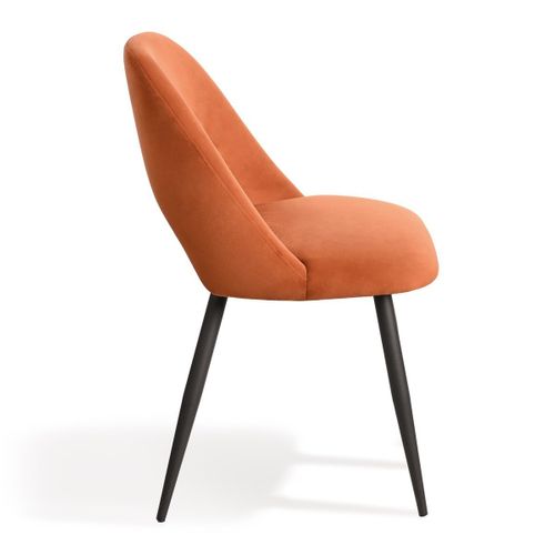 Lot De 2 Chaises De Séjour En Tissu Avec Piètement En Métal Noir L58 Cm