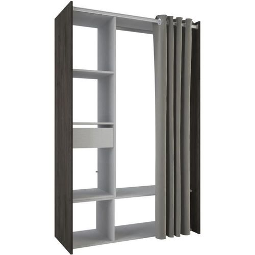 Kit Dressing + Rideau - Chene Waterford / Lin Tisse - L150 X P49,9 X H183 Cm - Montana