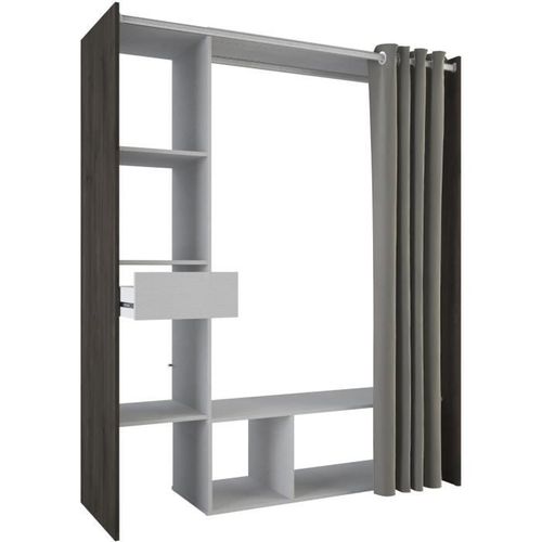 Kit Dressing + Rideau - Chene Waterford / Lin Tisse - L150 X P49,9 X H183 Cm - Montana