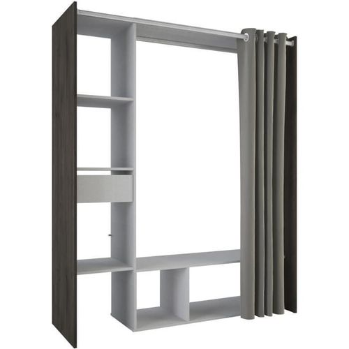 Kit Dressing + Rideau - Chene Waterford / Lin Tisse - L150 X P49,9 X H183 Cm - Montana