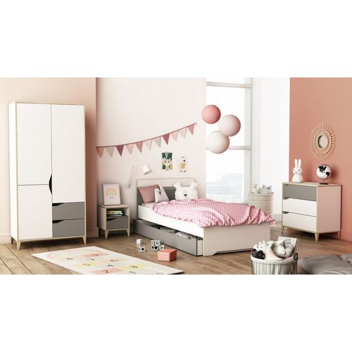 Armoire 2 Portes - Genius - Blanc Et Gris - 88,9 X 184,6 X 50,1 Cm - Demeyere