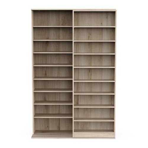 Bibliothèque avec rangement coulissant TIAGO imitation chêne