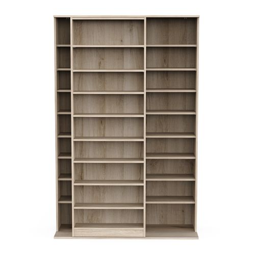 Bibliothèque avec rangement coulissant TIAGO imitation chêne