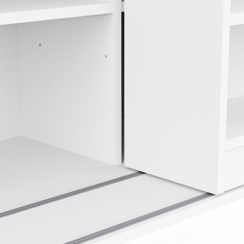 Bibliothèque avec rangement coulissant TIAGO blanc