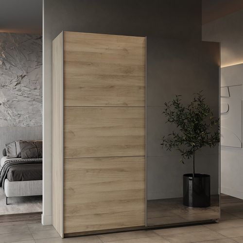 Armoire 2 Portes Coulissantes Et Miroir - L178,1 Cm