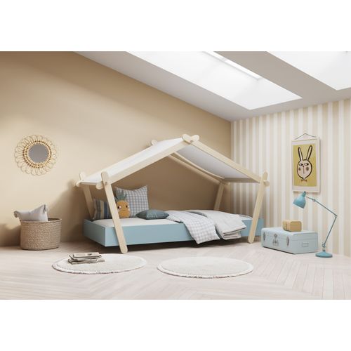 Lit Enfant Cabane - Demeyere - Modèle Lodge - Bleu - 90 X 200 Cm