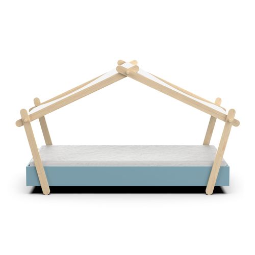 Lit Enfant Cabane - Demeyere - Modèle Lodge - Bleu - 90 X 200 Cm