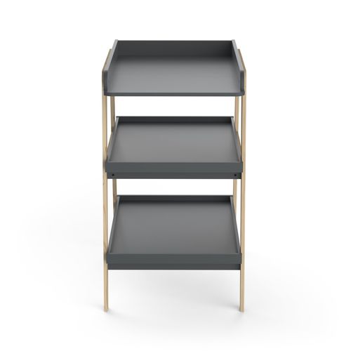 Table à Langer Tsuga - Bois Massif Et Mdf - L.58 X P.71,1 X H.101,2 Cm - Gris Graphite