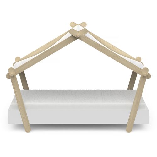 Lit Cabane Surélevé Enfant " Lodge " - 70 X 140 Cm - Blanc Mat