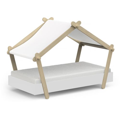 Lit Cabane Surélevé Enfant " Lodge " - 70 X 140 Cm - Blanc Mat
