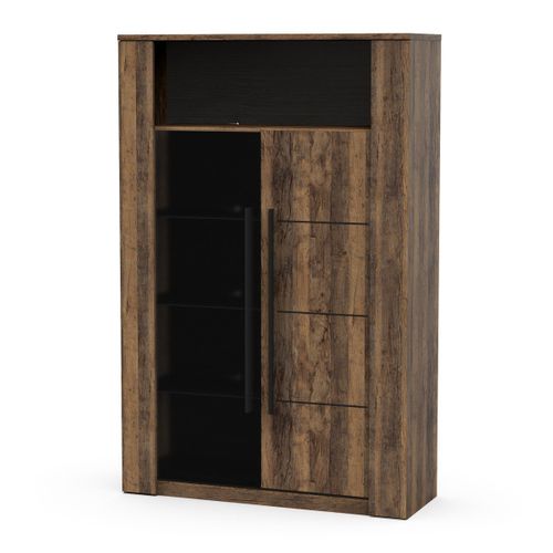 Vitrine 1 Porte Vitrée Et 1 Niche Ouverte H176 Cm