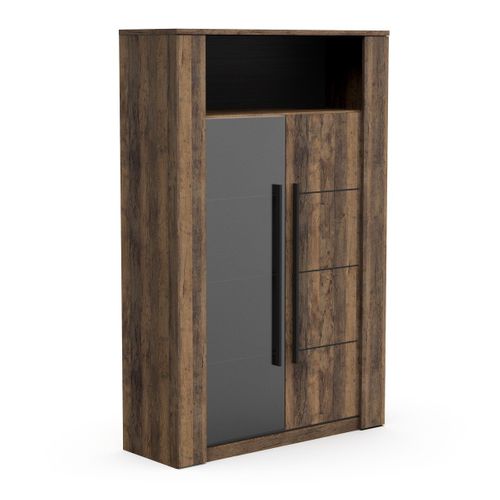 Vitrine 1 Porte Vitrée Et 1 Niche Ouverte H176 Cm