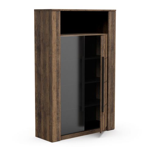 Vitrine 1 Porte Vitrée Et 1 Niche Ouverte H176 Cm