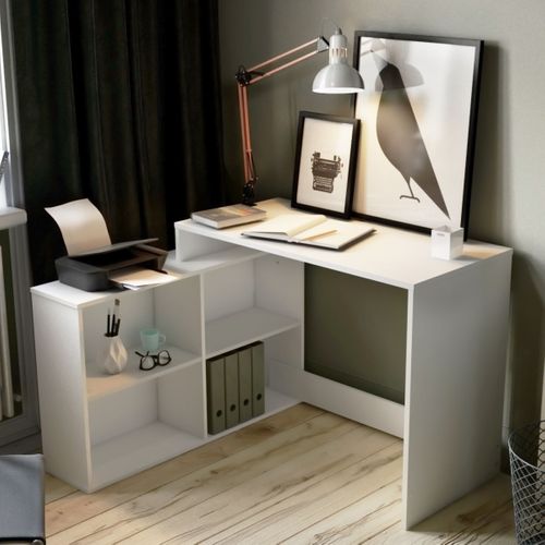 Bureau D'angle Match Blanc Mat