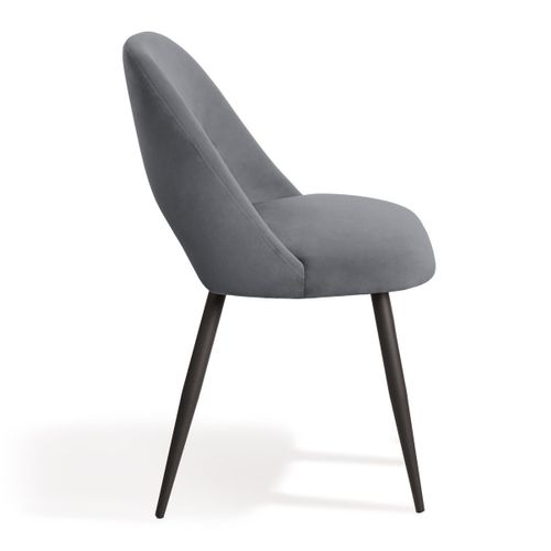 Lot De 2 Chaises De Séjour En Tissu Avec Piètement En Métal Noir L58 Cm