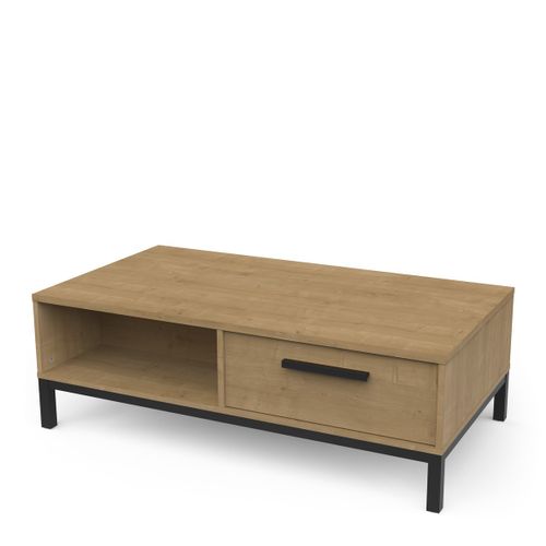 Table Basse 2 Tiroirs Et 2 Niches L110,5 Cm
