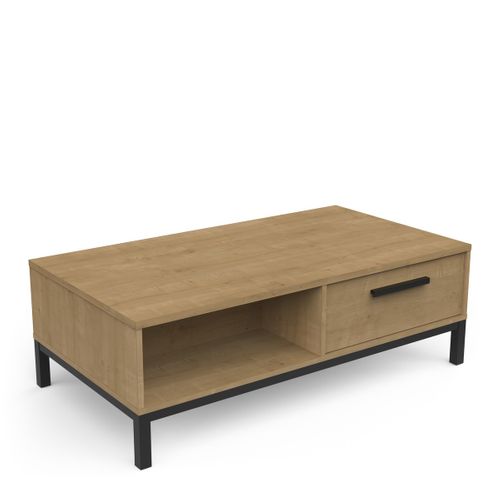 Table Basse 2 Tiroirs Et 2 Niches L110,5 Cm
