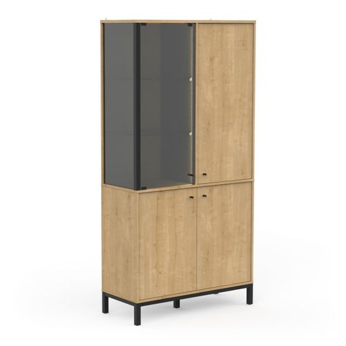 Vitrine 1 Porte Vitrée Et 3 Portes L93,4 Cm