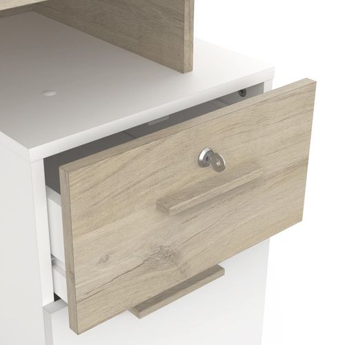 Bureau 2 Caissons Blanc/naturel Platon
