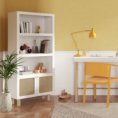 Bibliothèque 2 Tablettes Et 2 Portes H175,5 Cm